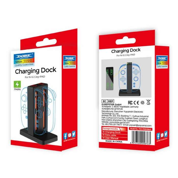 DOBE 4-in-1 Magnetic Charging Station for Nintendo Switch 2 Controllers with LED Indicators & Car...