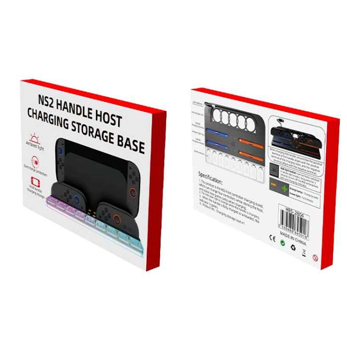 For Nintendo Switch 2  Console and Joy-Con Controllers Charging Dock with RGB Lighting, 9 Game Ca...