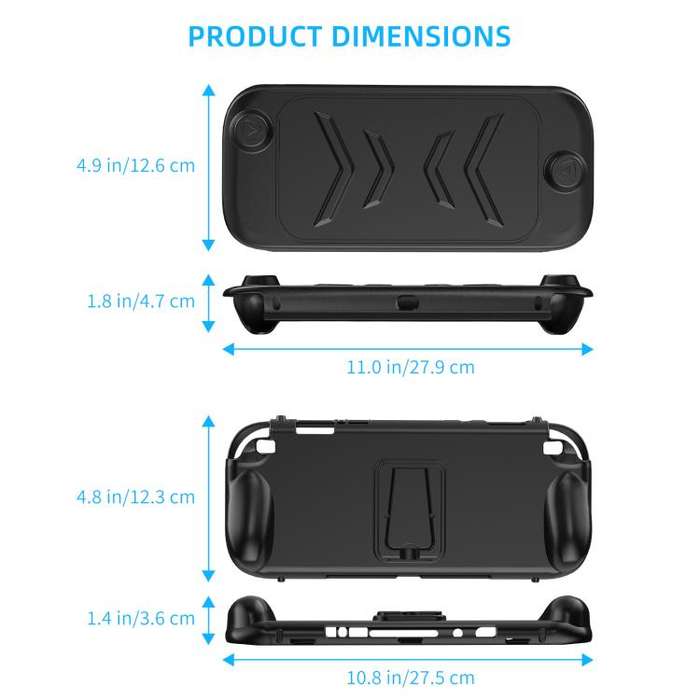For Nintendo Switch 2 Full-Body Protective Case TPU Base + ABS Cover with Built-in Stand & Carryi...