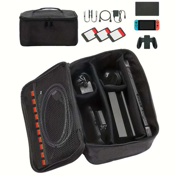 For Nintendo Switch 2 Game Consol Storage Bag Shockproof Pressure-resistant Digital Handbag(Black)