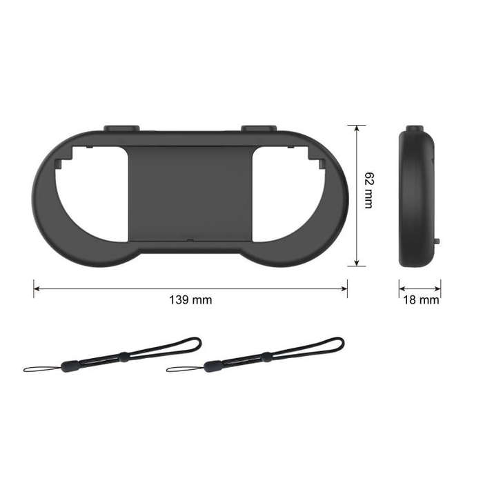 For Nintendo Switch 2 Joy-Con 1pair Comfort Grip with Adjustable Wrist Band(Black)