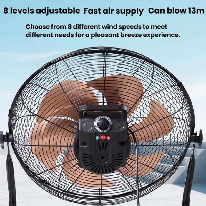 14 inch 4 Gears 5 Blades Powerful High Power Floor Fan Industrial Electric Fan, CN Plug