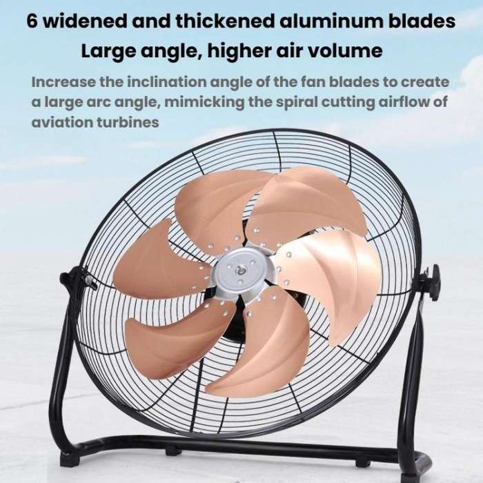 20 inch 8 Gears 6 Blades Powerful High Power Floor Fan Industrial Electric Fan, CN Plug