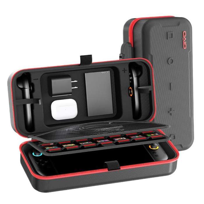 For Nintendo Switch 2 OIVO  Large-Capacity EVA Carrying Case With Built-In Stand, 24 Game Card Sl...