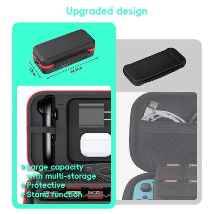 For Nintendo Switch 2 OIVO  Large-Capacity EVA Carrying Case With Built-In Stand, 24 Game Card Sl...