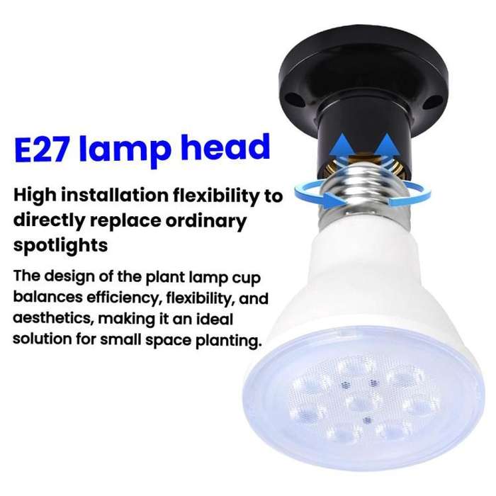 8 LEDs E27 Plant Growth Light Bulb Home Use Balcony Potted Plant Uniform Lighting Bulb(Sunlight)