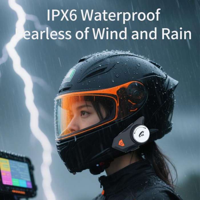 M9 Motorcycle Helmet Bluetooth Headset IPX6 Waterproof,  Auto Answer, HD Sound for Riders/Deliver...