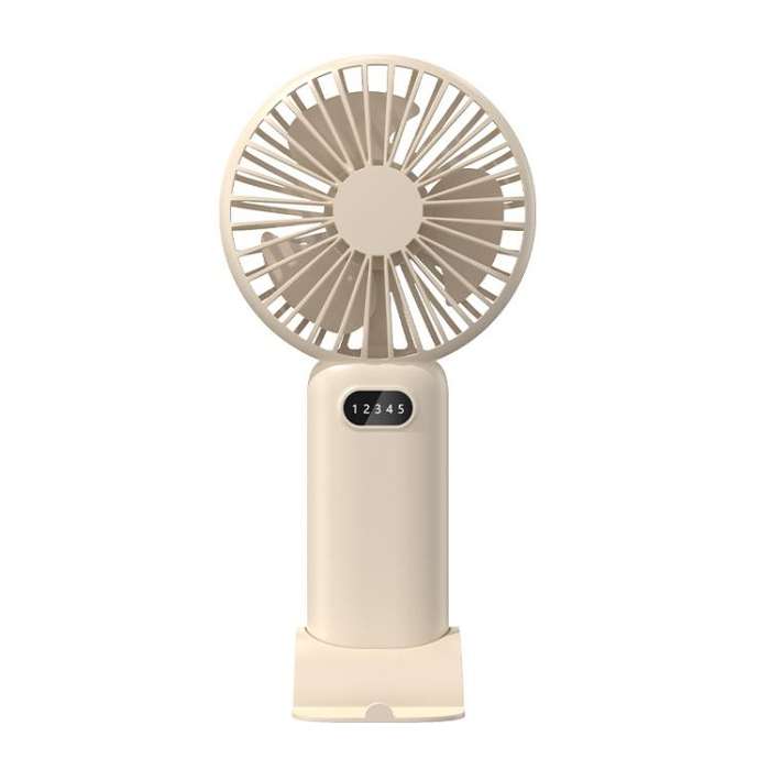 5-speed Wind Speed Handheld USB Charging Small Fan With Desktop Stand(Beige)