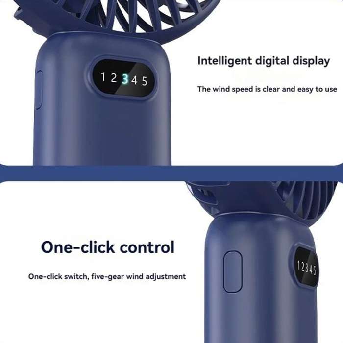5-speed Wind Speed Handheld USB Charging Small Fan With Desktop Stand(Beige)