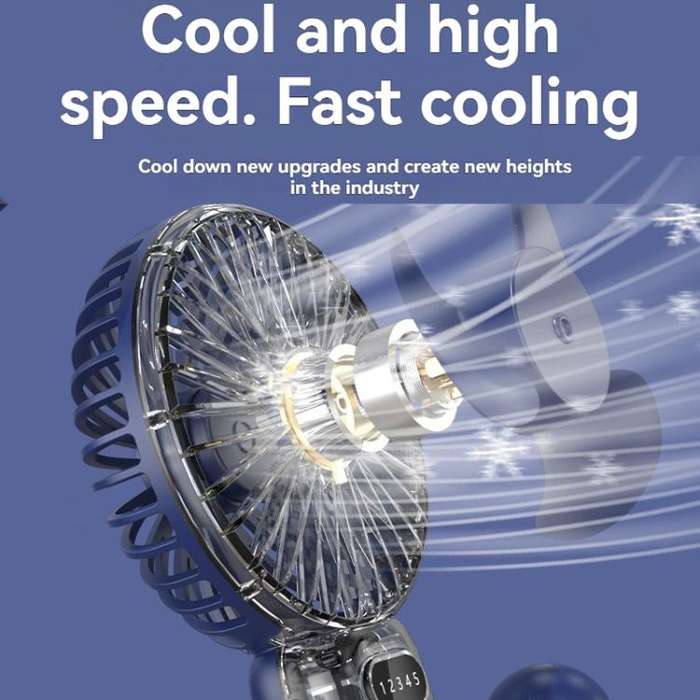 5-speed Wind Speed Handheld USB Charging Small Fan With Desktop Stand(Beige)