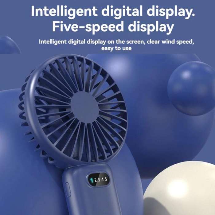 5-speed Wind Speed Handheld USB Charging Small Fan With Desktop Stand(Beige)