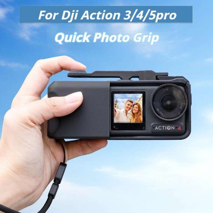 Street Vlogging Handle For DJI Osmo Action 5 Pro / Action 4 / Action 3 Magnetic Grip(Black)