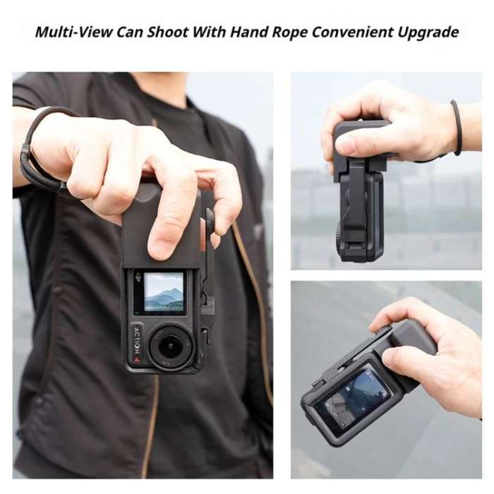 Street Vlogging Handle For DJI Osmo Action 5 Pro / Action 4 / Action 3 Magnetic Grip(Black)