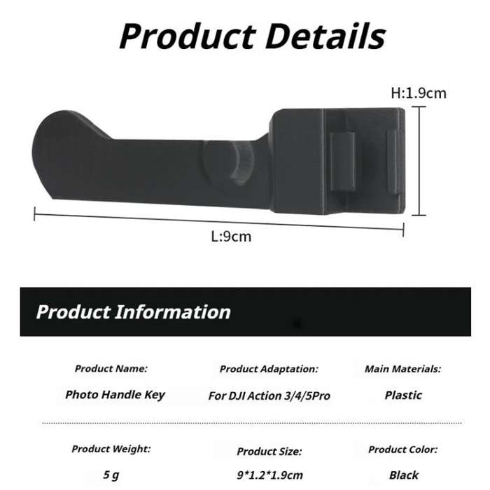 Street Vlogging Handle For DJI Osmo Action 5 Pro / Action 4 / Action 3 Magnetic Grip(Black)