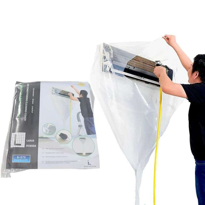 360-degree Full-Coverage AC Cleaning Cover Transparent Air Conditioner Cleaning Kit, Size: Samll