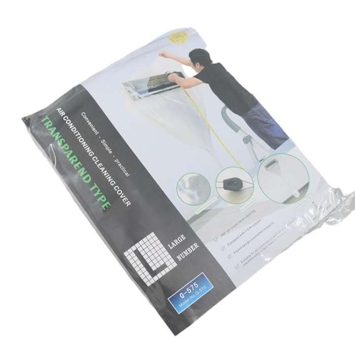 360-degree Full-Coverage AC Cleaning Cover Transparent Air Conditioner Cleaning Kit, Size: Samll