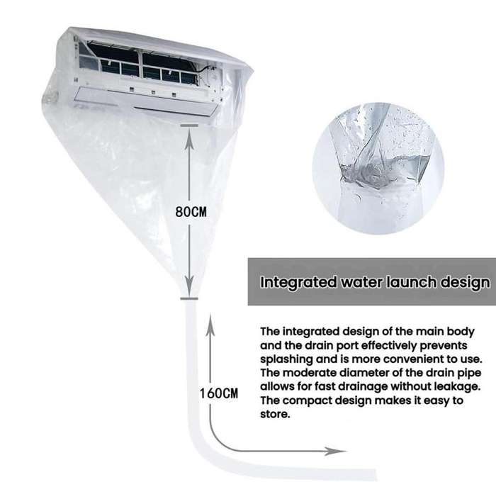 360-degree Full-Coverage AC Cleaning Cover Transparent Air Conditioner Cleaning Kit, Size: Samll