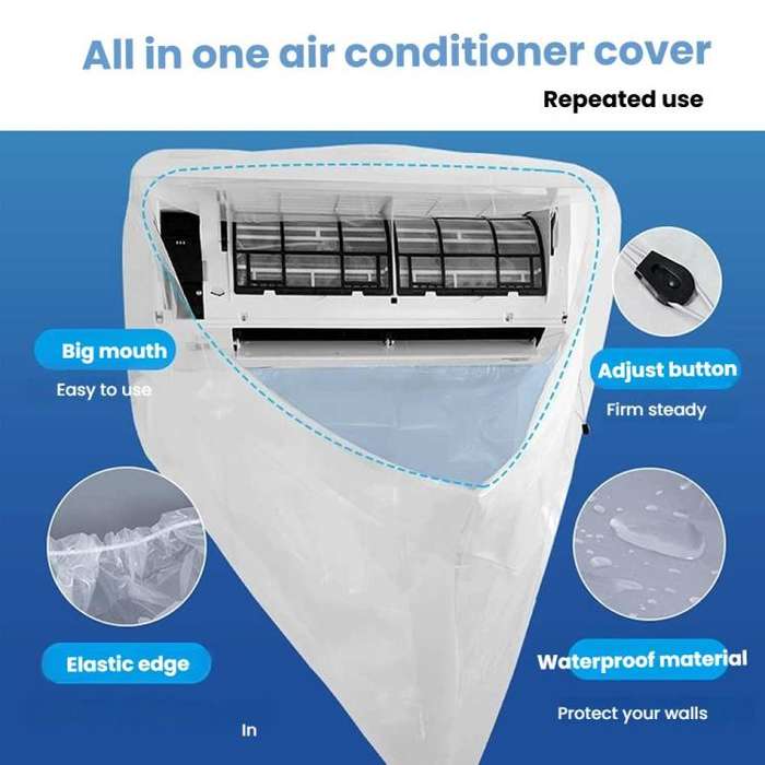 360-degree Full-Coverage AC Cleaning Cover Transparent Air Conditioner Cleaning Kit, Size: Samll