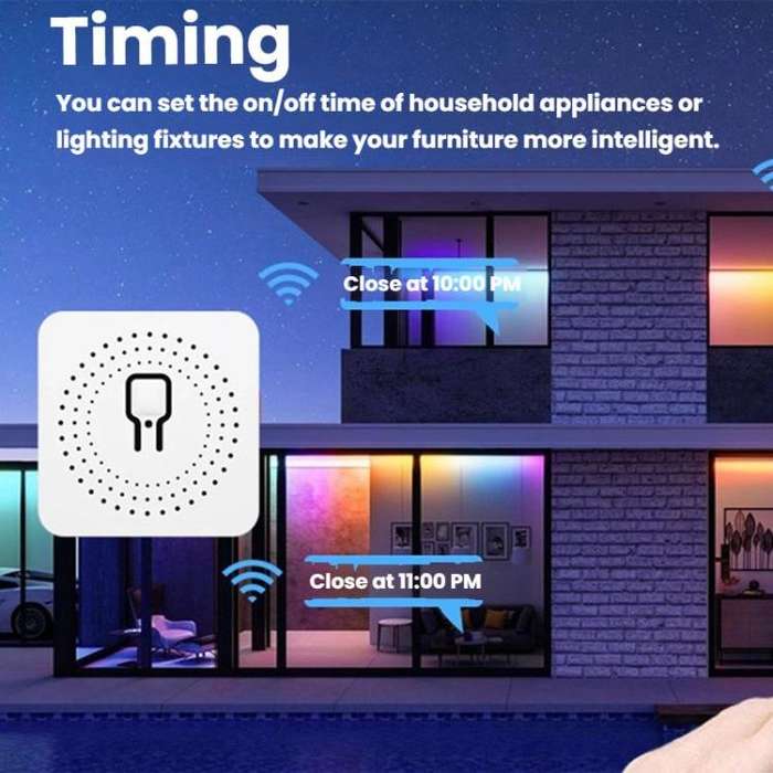 FS-02HW 2CH WiFi+Bluetooth 10A Smart Switch Voice Timer Switch For Amazon Alexa / Google Assistant