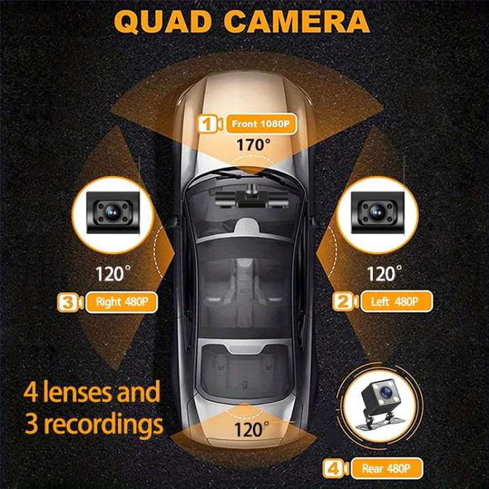 High-Definition 1080P Infrared Night Cision Parking Monitoring Driving Recorder, Specification: 4...