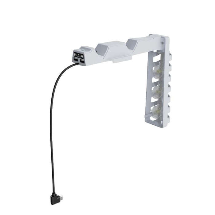 For PS5 Slim Controller 2-in-1 Charging Station Cooling Fan With RGB Lighting(White)