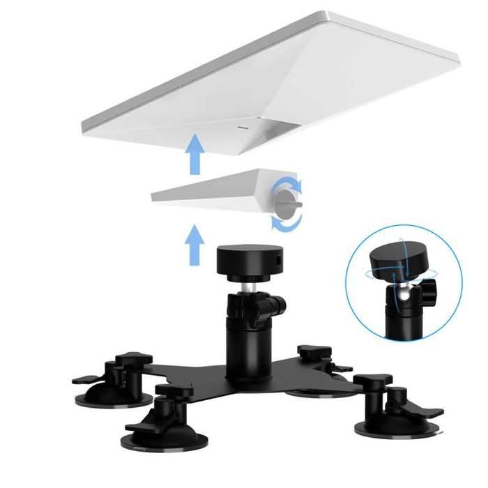 For Starlink Mini Magnetic Car Mount Suction Cup Bracket + Connection Block(Black)
