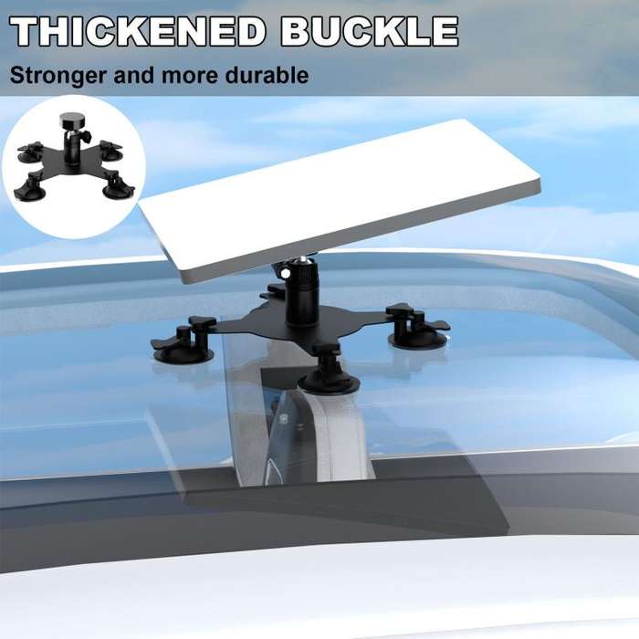For Starlink Mini Magnetic Car Mount Suction Cup Bracket + Connection Block(Black)