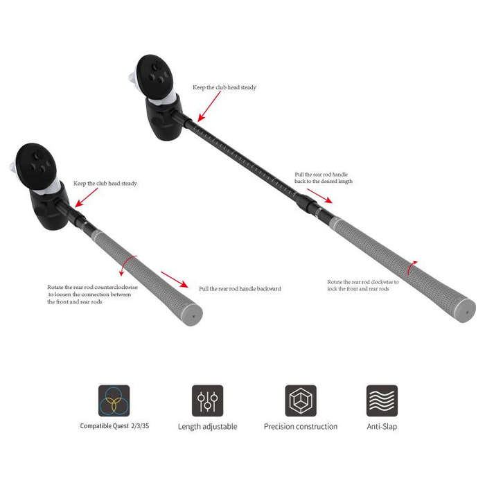 For Quest 3S / 3 / 2 DOBE TY-3881 Handle Golf Club Universal Sports Club Grip