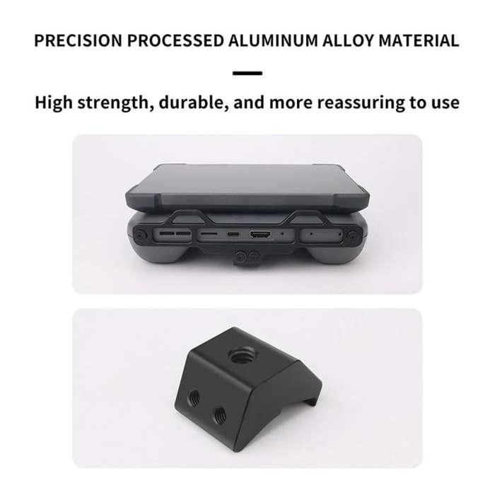For DJI RC Pro 2 Aluminum Alloy 1/4-inch Tripod Adapter Mounting Bracket(Black)