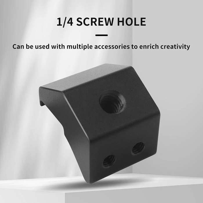 For DJI RC Pro 2 Aluminum Alloy 1/4-inch Tripod Adapter Mounting Bracket(Black)