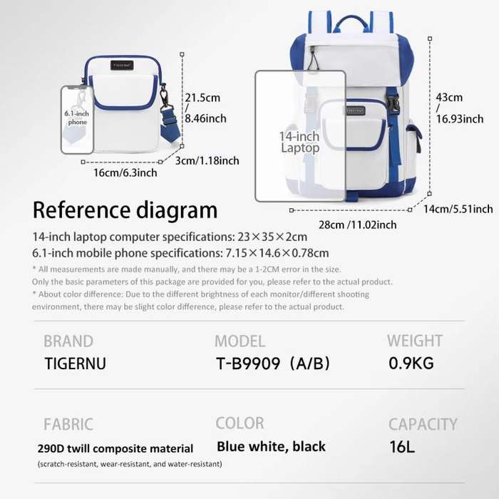 Tigernu School Backpack 14-Inch Laptop Bag With Flip-Top For Travel, Work & Daily Use Black Regular