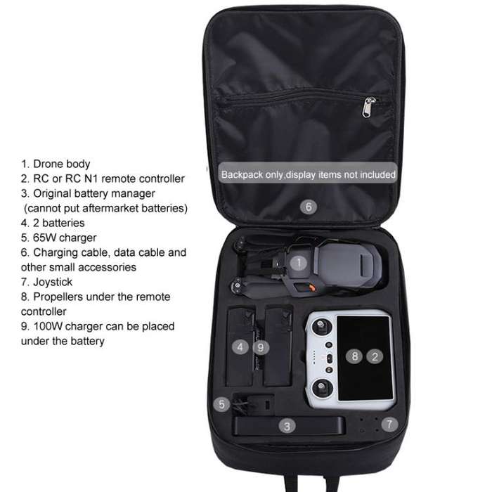 For DJI Mavic 3 Classic/Mavic 3 Pro Backpack Storage Bag Compatible with RC-N1/RC Remote Controll...