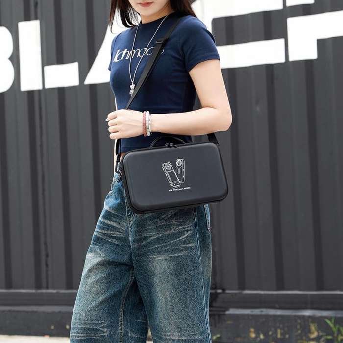 For Insta360 X5 /X4 BKANO Large Capacity Shoulder Bag Portable Handbag(Black)
