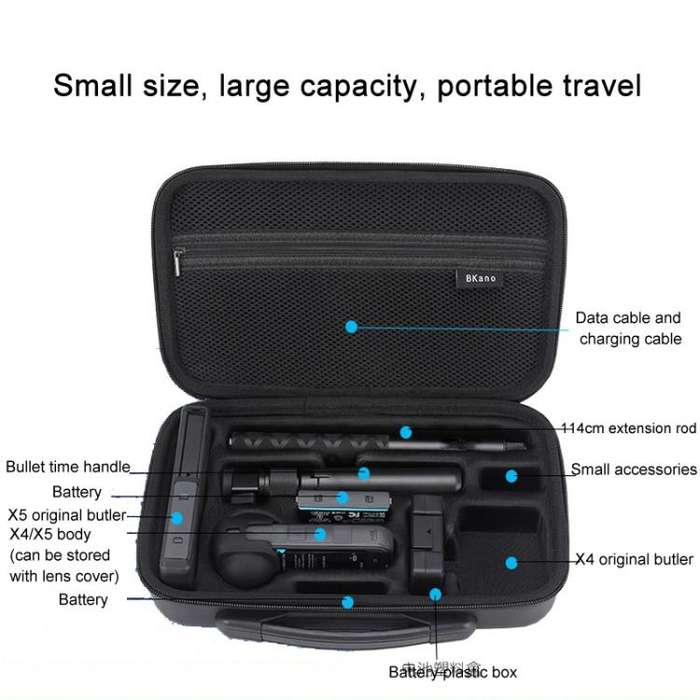 For Insta360 X5 /X4 BKANO Large Capacity Shoulder Bag Portable Handbag(Black)
