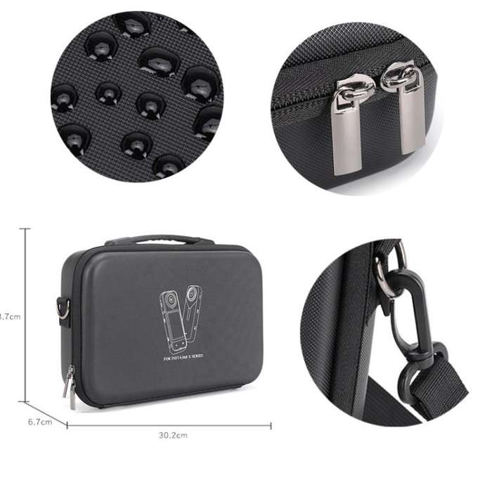 For Insta360 X5 /X4 BKANO Large Capacity Shoulder Bag Portable Handbag(Black)