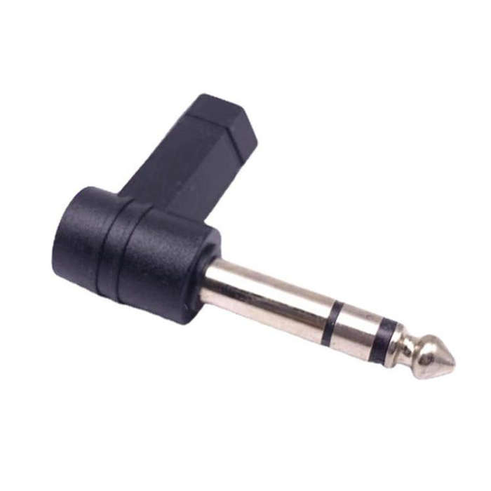 6.35mm To 3.5mm Plug 90 Degree Headphone Microphone Audio Adapter(Black)