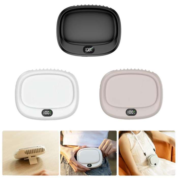USB Outdoor High-power Bladeless Waist-hanging Portable Fan(DQ239 Apricot)