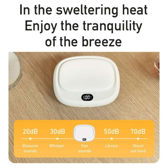 USB Outdoor High-power Bladeless Waist-hanging Portable Fan(DQ239 Apricot)