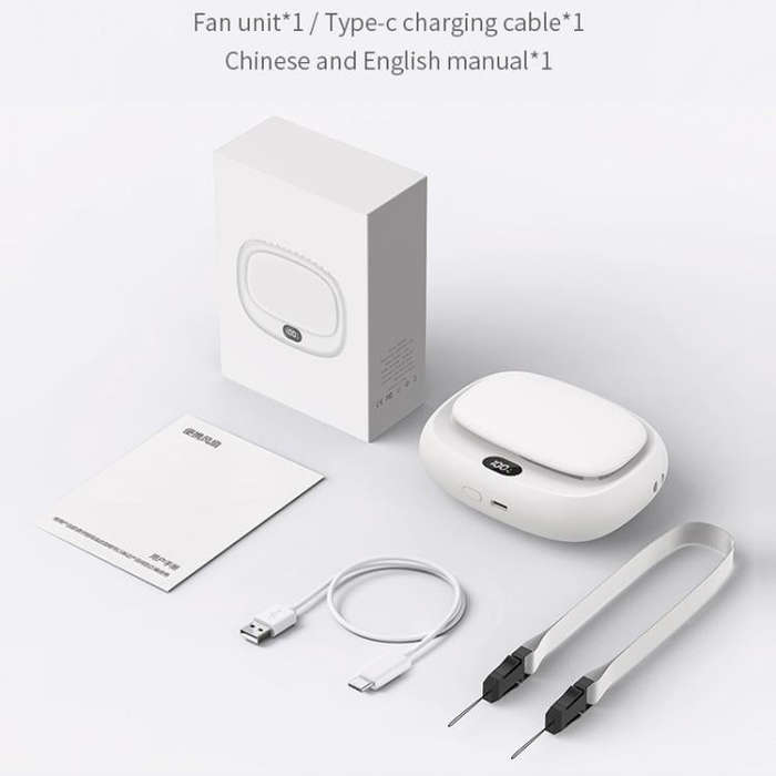 USB Outdoor High-power Bladeless Waist-hanging Portable Fan(DQ239 Apricot)