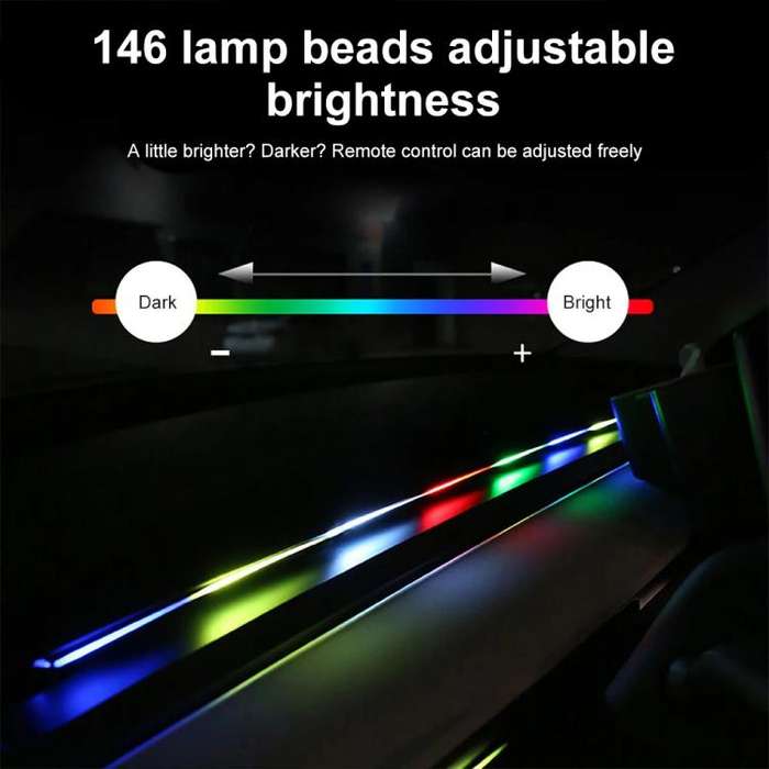 3 Control App Remote Control Colorful Car Interior Ambient Lighting Modified LED Acrylic USB Car ...