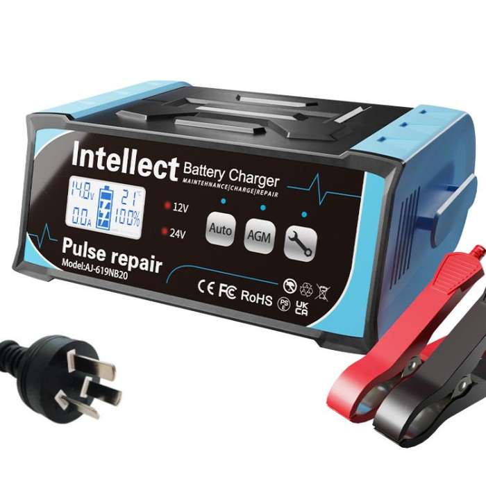 12V/24V Car Battery Charger Intelligent Pulse Lead-acid Battery Repair, Specification: AU Plug