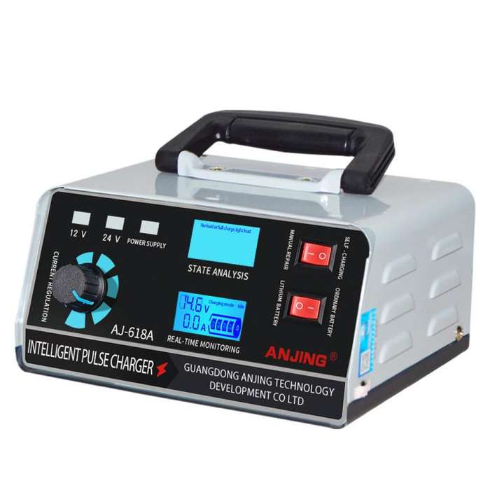 ANJING 12-24V Car Motorcycle Battery Charger Pure Copper Intelligent Pulse Repair, Specification:...