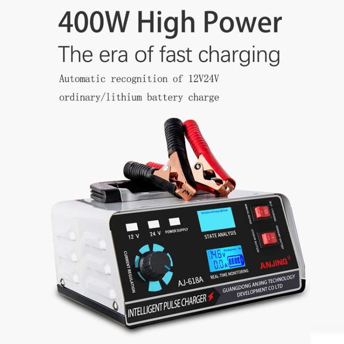 ANJING 12-24V Car Motorcycle Battery Charger Pure Copper Intelligent Pulse Repair, Specification:...