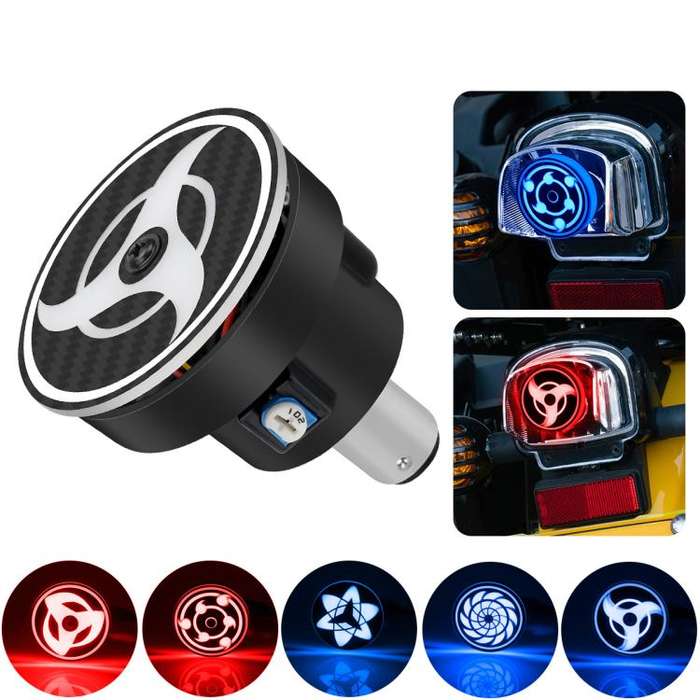 Highlight Motorcycle Rotating Brake Lights LED Tail Lights Modified Car Lights, Style: Compass(Red)