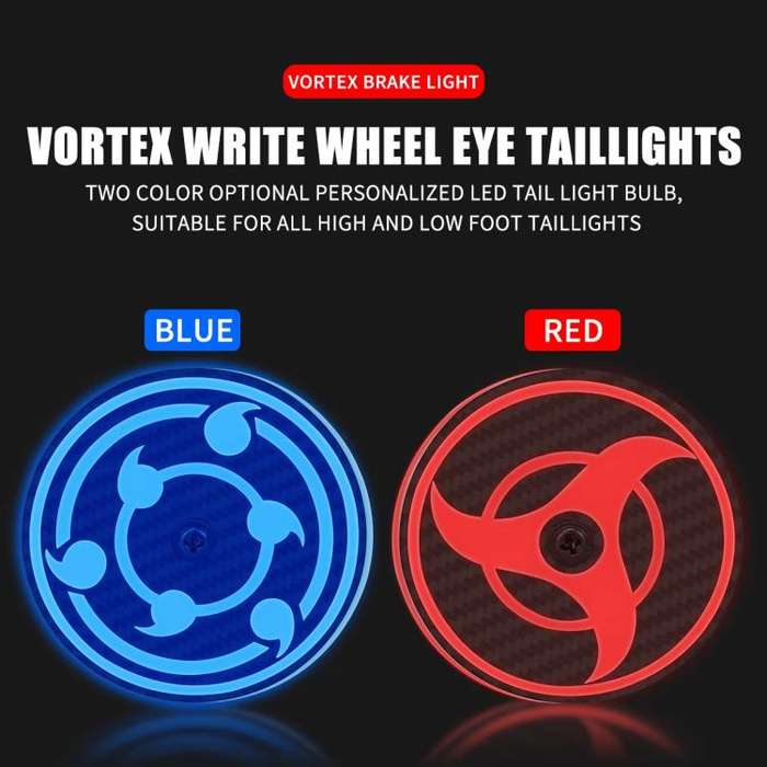 Highlight Motorcycle Rotating Brake Lights LED Tail Lights Modified Car Lights, Style: Compass(Red)