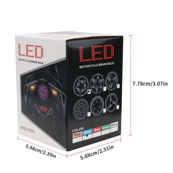 Highlight Motorcycle Rotating Brake Lights LED Tail Lights Modified Car Lights, Style: Compass(Red)