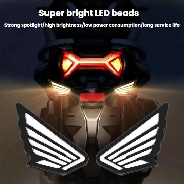 1pairs Motorcycle High-Brightness Winged Eagle Eye Lights Modified Headlights(White)