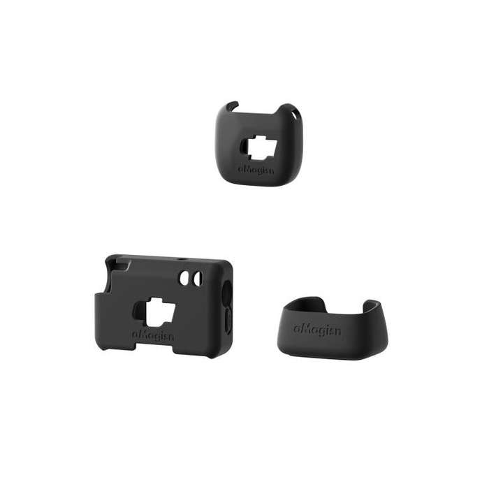 For DJI Mic Mini aMagisn MP01 Silicone Protective Case, Color: 3 In 1 Black