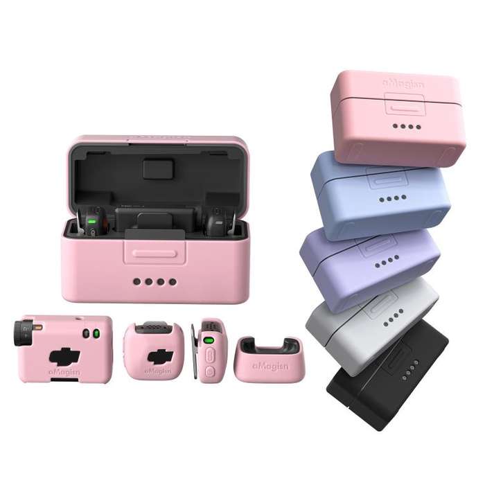 For DJI Mic Mini aMagisn MP01 Silicone Protective Case, Color: 3 In 1 Purple
