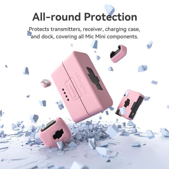 For DJI Mic Mini aMagisn MP01 Silicone Protective Case, Color: 3 In 1 Purple